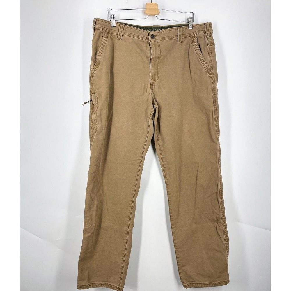 Legendary Whitetails Mens Canvas Work Pants Tan Brown Straight Leg Utility 40x34